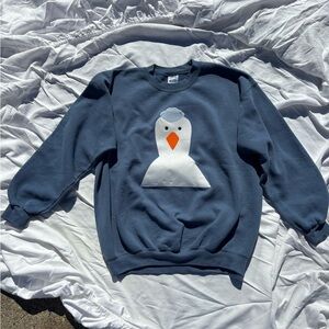 Gildan Ultra Blend Heavyweight Blue Sweatshirt with Seagull Design